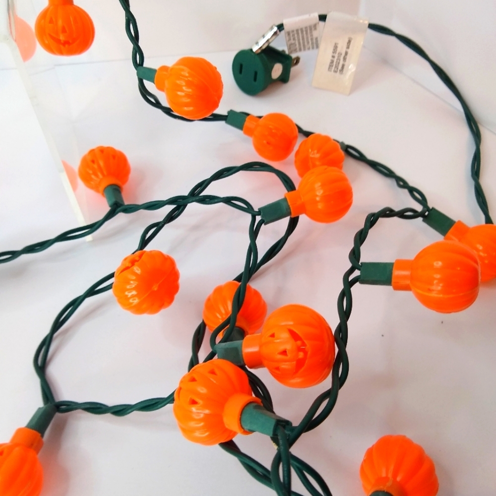 Vintage Blow Mold 20 Jack O Lantern Pumpkin Lights